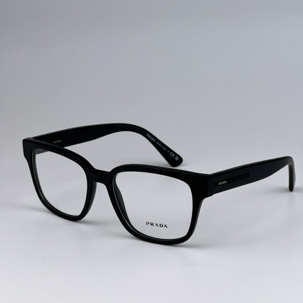 NEW Prada PRA09V 12P1O1 Matte Black Square Unisex Eyeglasses VPR A09